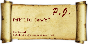 Pálfy Jenő névjegykártya