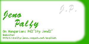 jeno palfy business card